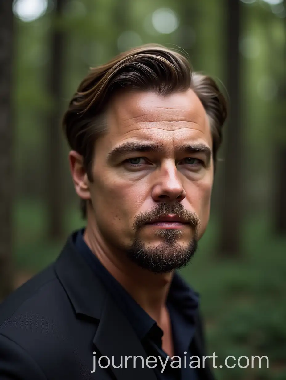 Leonardo-DiCaprio-Portrait-with-Forest-Background