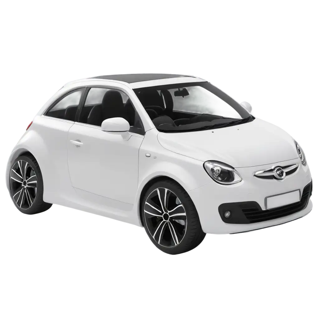 A whimscal 3d, white color luxary car