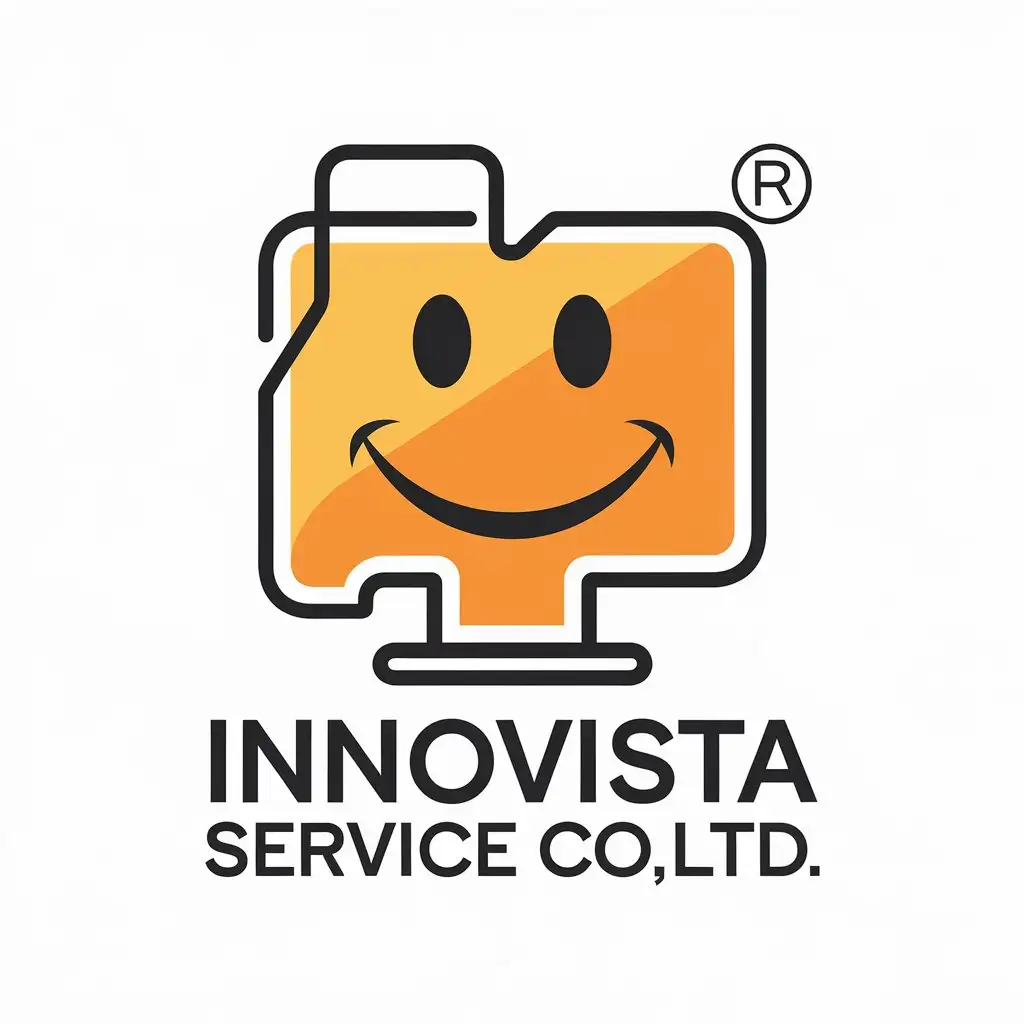 LOGO Design for Innovista Service CoLtd Computer Smile Symbol in Vector Style