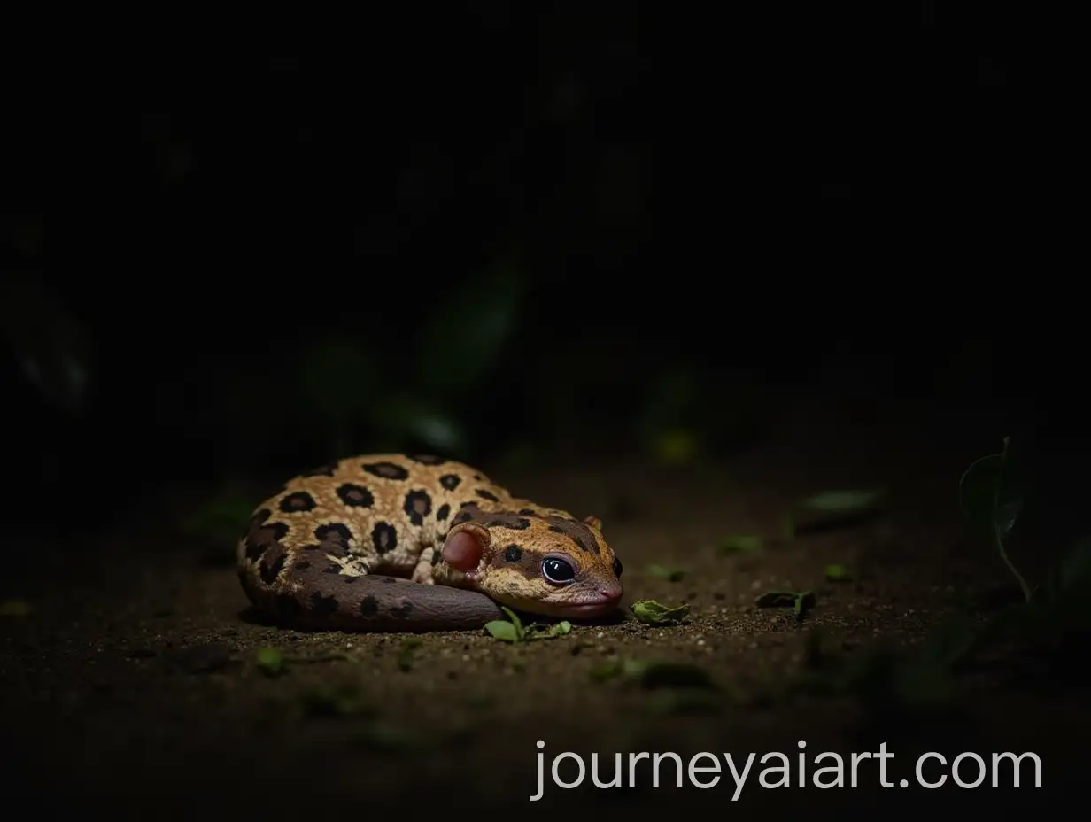 Sleeping-Baby-Margay-in-the-Paraguayan-Forest-at-Night