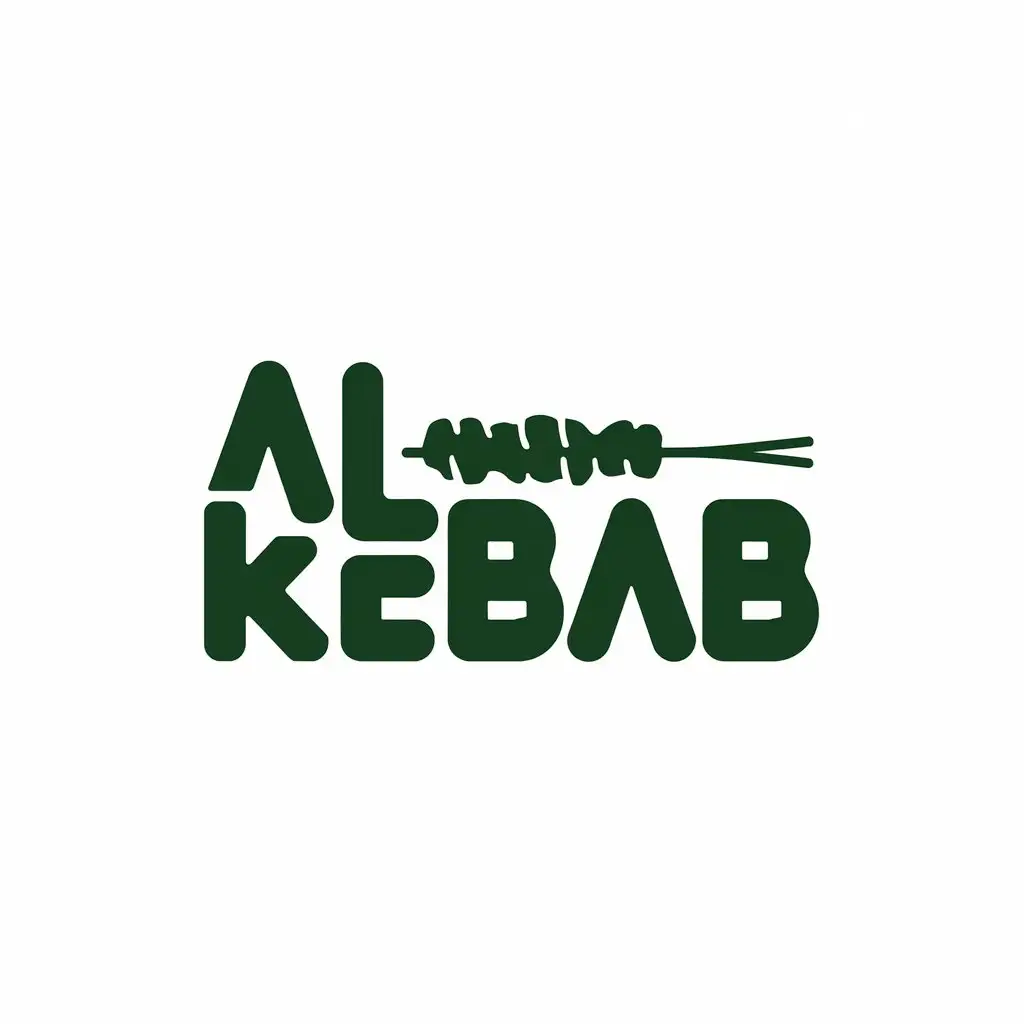 LOGO Design for Al Kebab Bold Modern Typeface with Skewer Elements