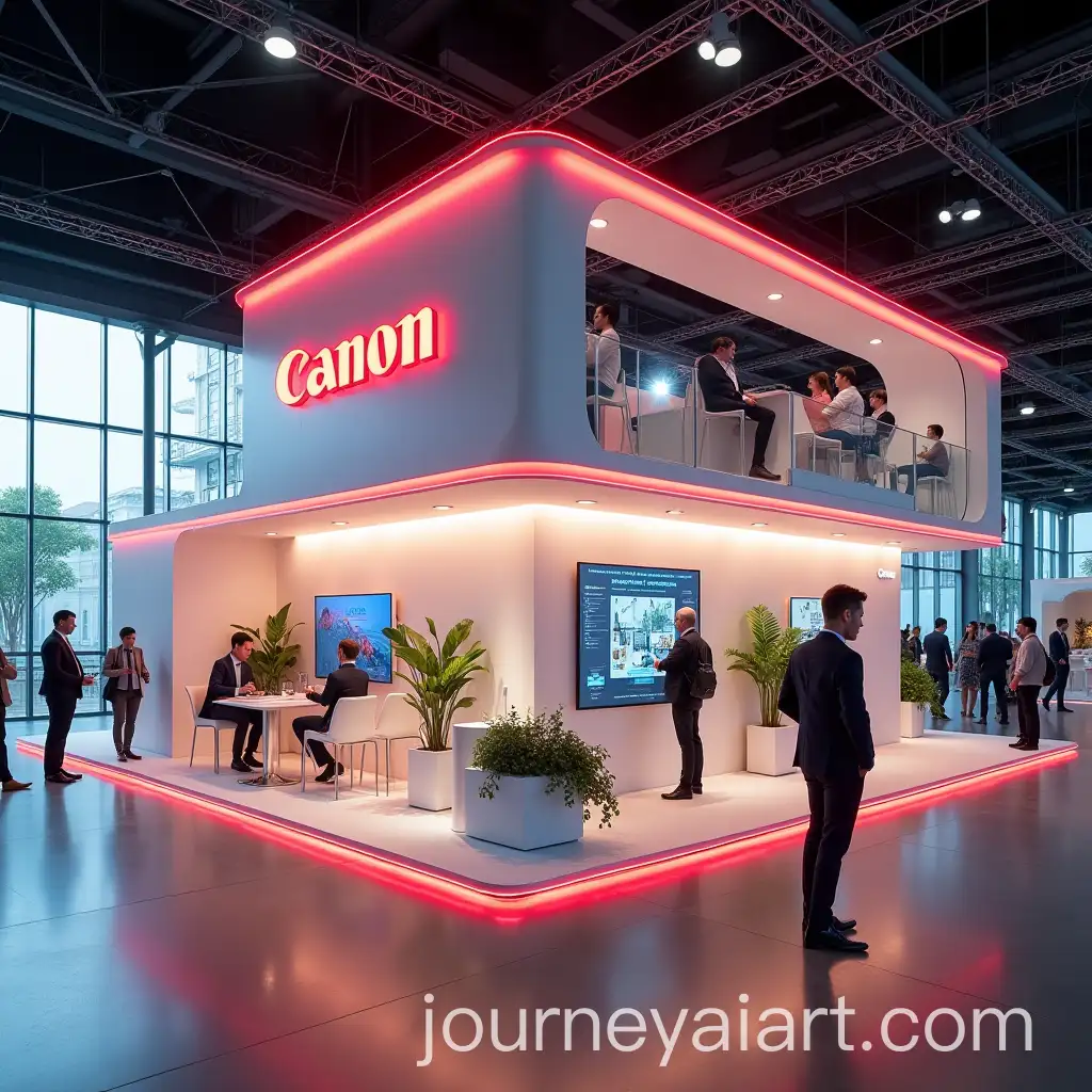 Canon-Branded-Exhibition-Booth-with-Modern-Design-and-VIP-Lounge