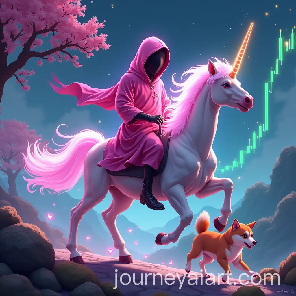 Shytoshi-Kusama-Riding-a-Glowing-Unicorn-Through-a-Mystical-Futuristic-Sakura-Landscape
