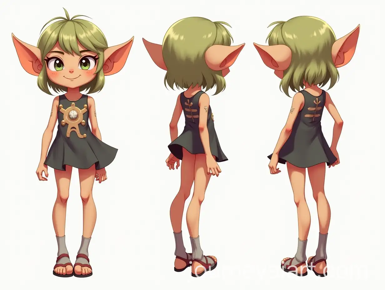 Cute-Female-Goblin-Character-Concept-Art-in-Three-Views