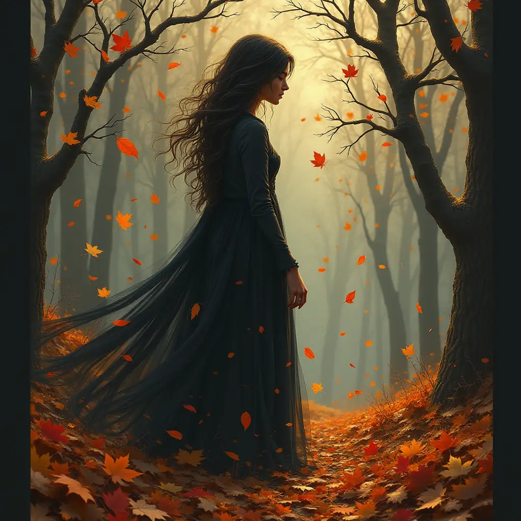 Ethereal-Autumn-Scene-with-Falling-Leaves