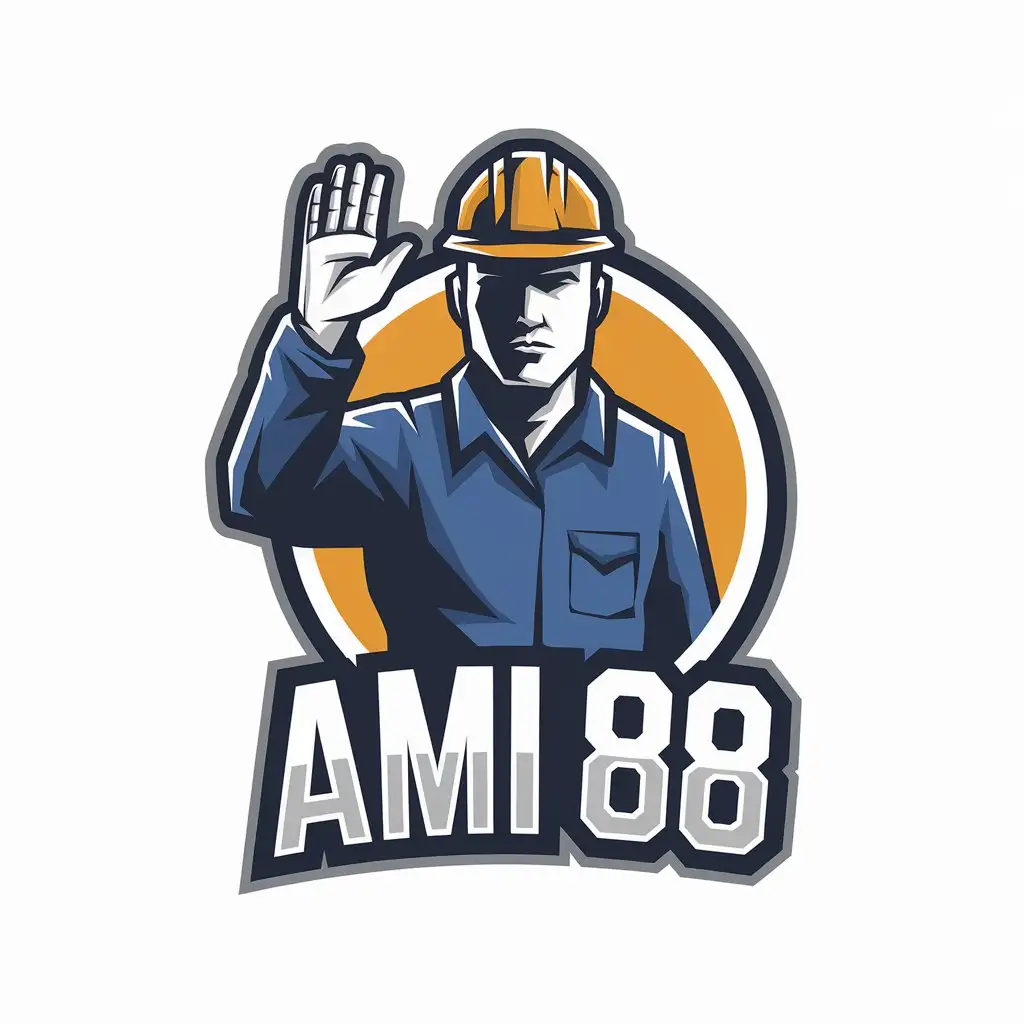 LOGO Design for Ami 88 Blue Collar Worker Symbol with Versatile Industry Application