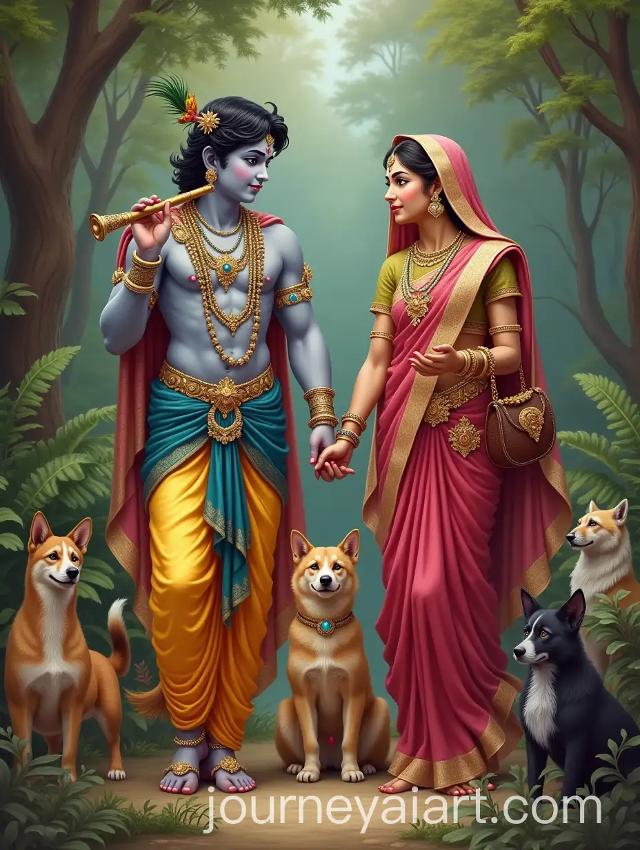 Divine-Krishna-and-RadAI-Image-Expansionha-in-Serene-Garden-with-Flute-and-Vibrant-Animals