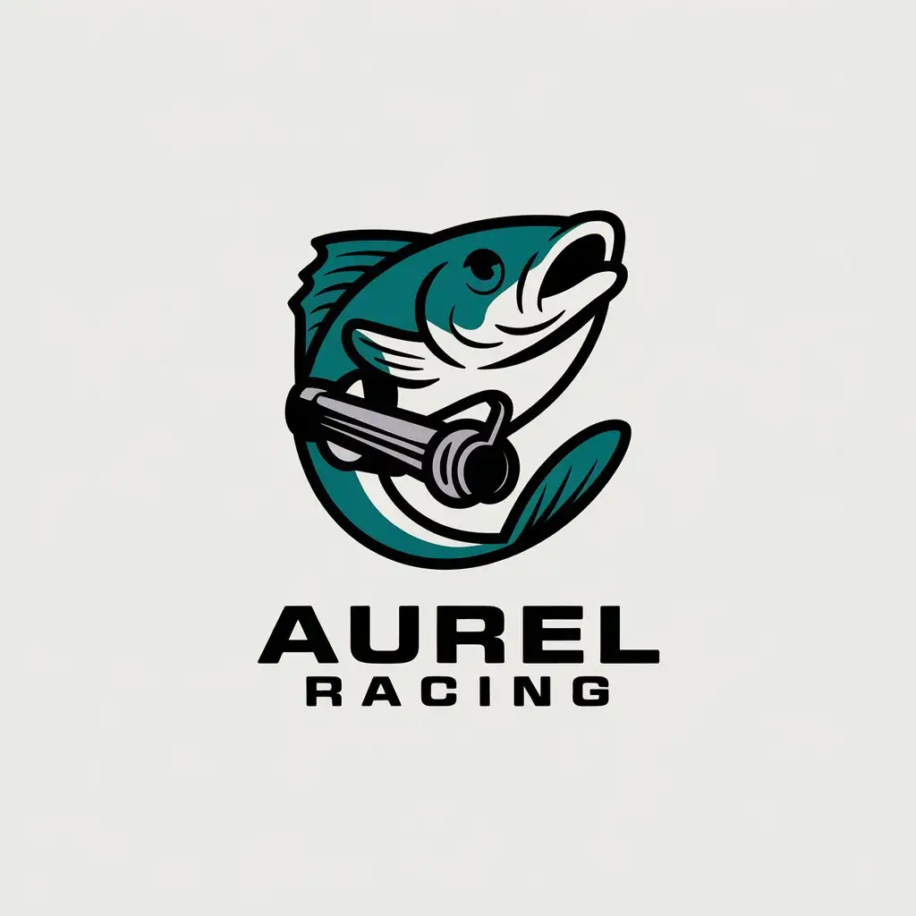 a vector logo design,with the text "Aurel Racing", main symbol:catfish given a car machine,Moderate,be used in Sports Fitness industry,clear background