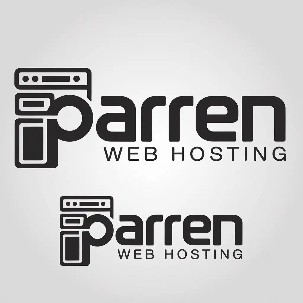 LOGO Design For Parren Modern Web Hosting Logo with Clear Background