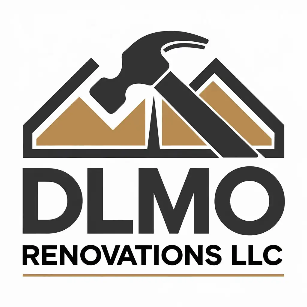 LOGO Design for DLMO Renovations LLC Bold Hammer and Nail Icon with Modern and Approachable Feel for Construction Industry