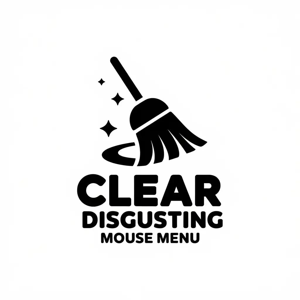 LOGO Design for Clear Disgusting Mouse Menu Broom Symbol with Clear Background for Technology Industry