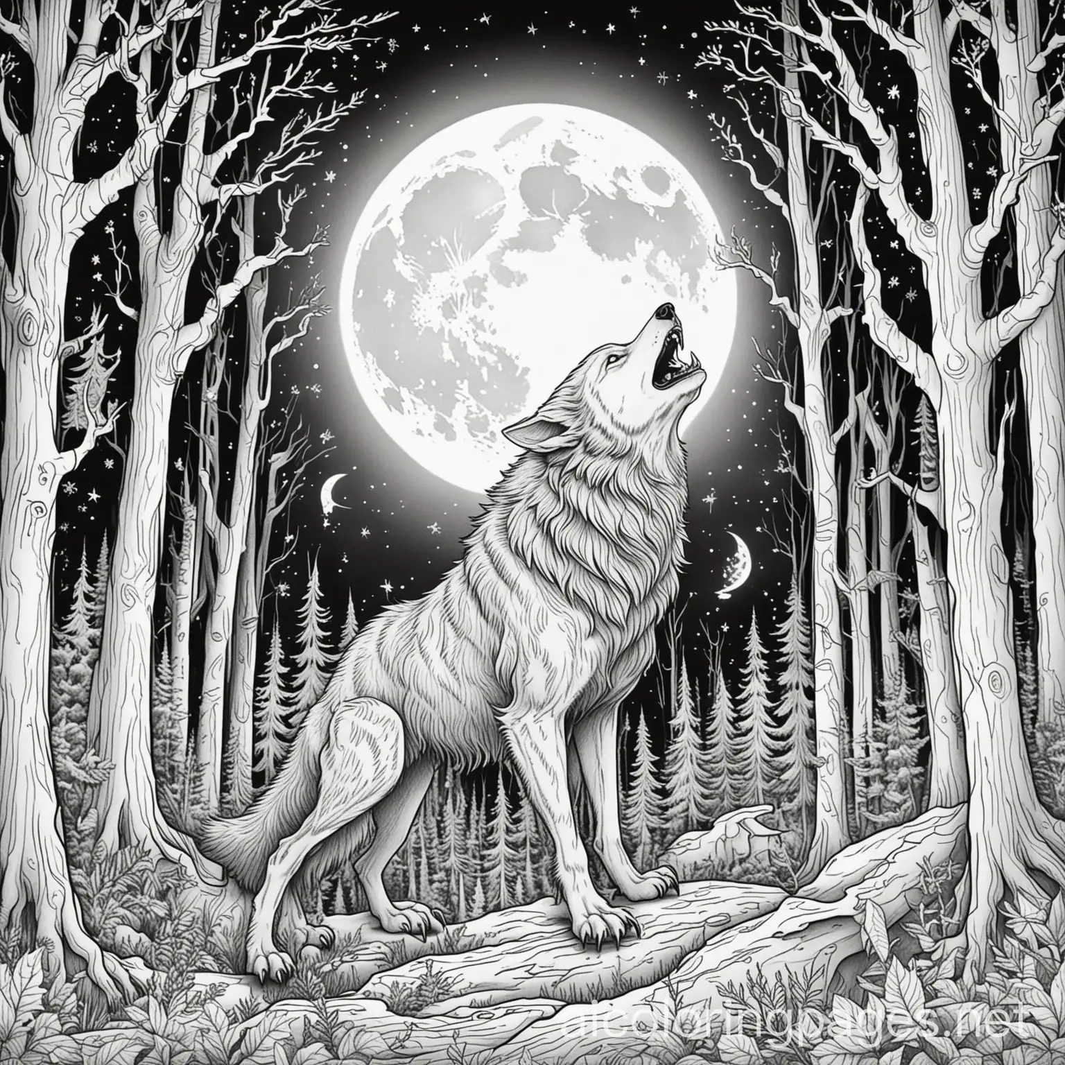 Mystical-Werewolf-Howling-at-the-Moon-in-a-Haunted-Forest