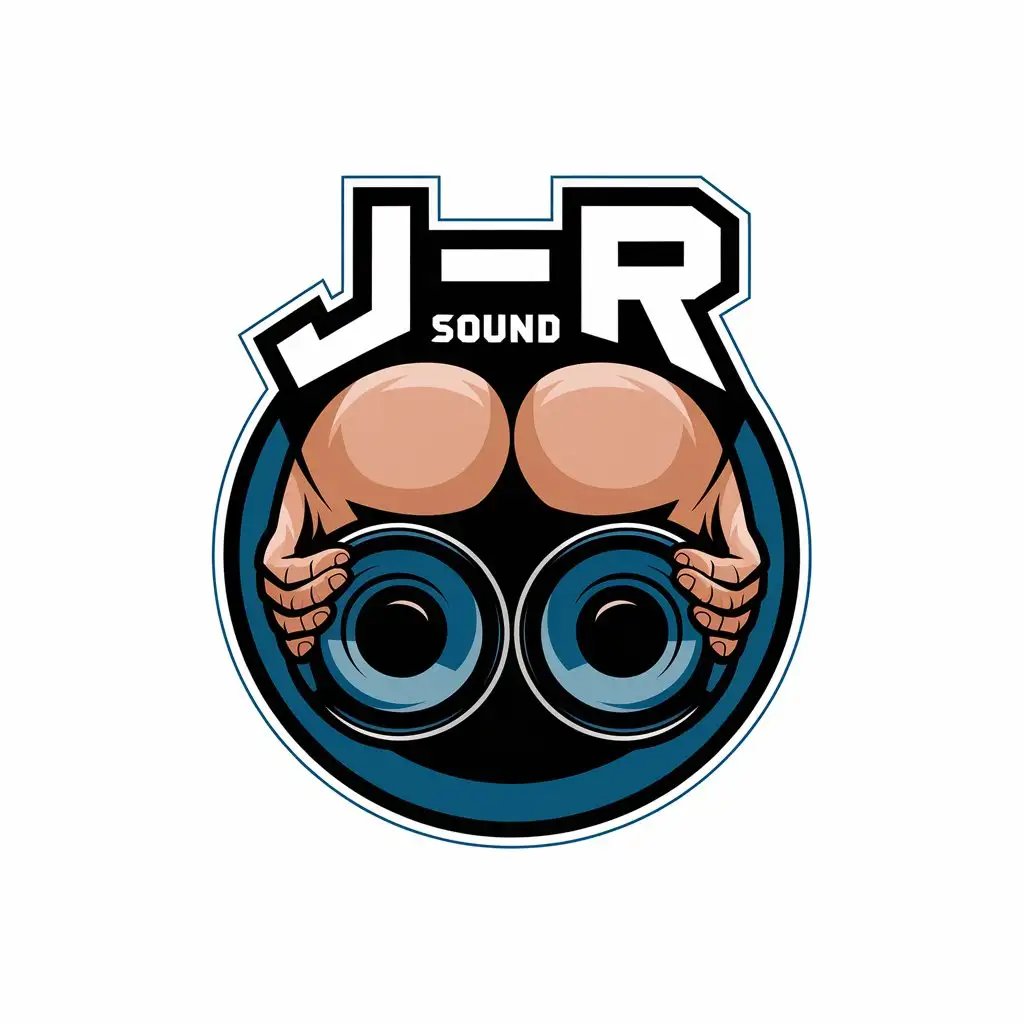 LOGO-Design-for-JR-Sound-Hands-Holding-Subwoofer-in-Automotive-Industry