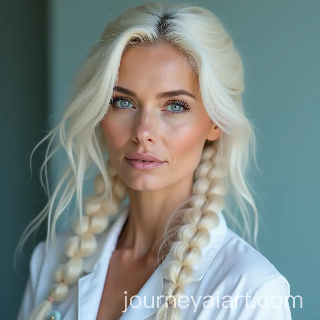 Pamela-Anderson-Inspired-Doctor-with-White-Hair-and-Blue-Eyes