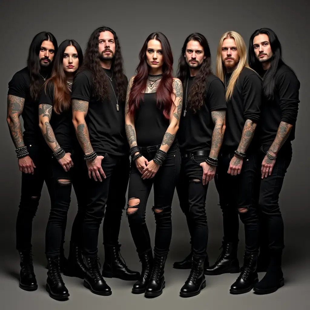 Dynamic-Power-Metal-Band-in-Gothic-Style-Attire