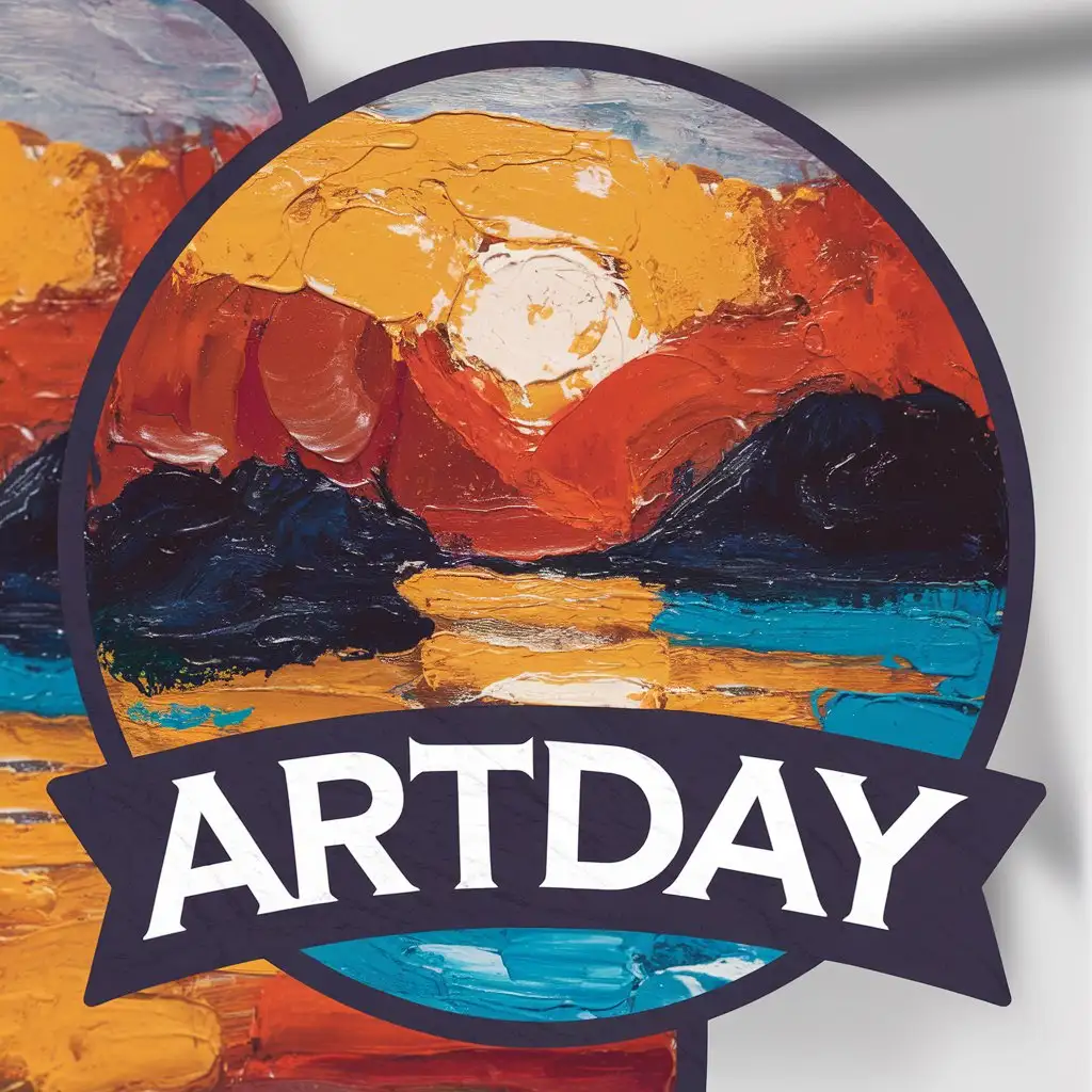 a vector logo design,with the text "ArtDay", main symbol:Art, oil painting,Moderate,be used in Nonprofit industry,clear background