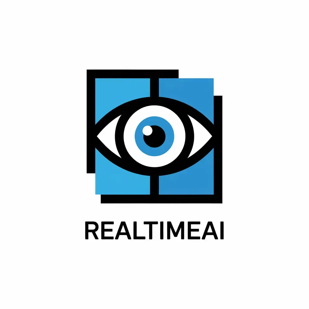 LOGO Design for RealtimeAI Single Eye AI Visual Symbol with Minimalist Theme for NonProfit Industry