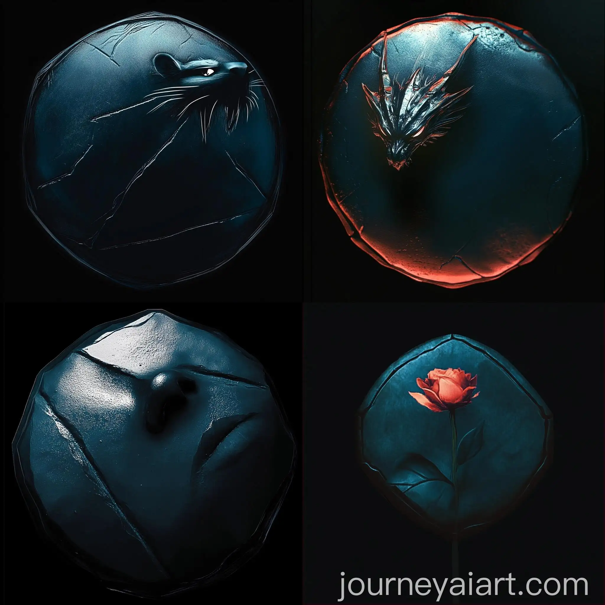 Variations-of-Abstract-Geometric-Shapes-on-Black-Background