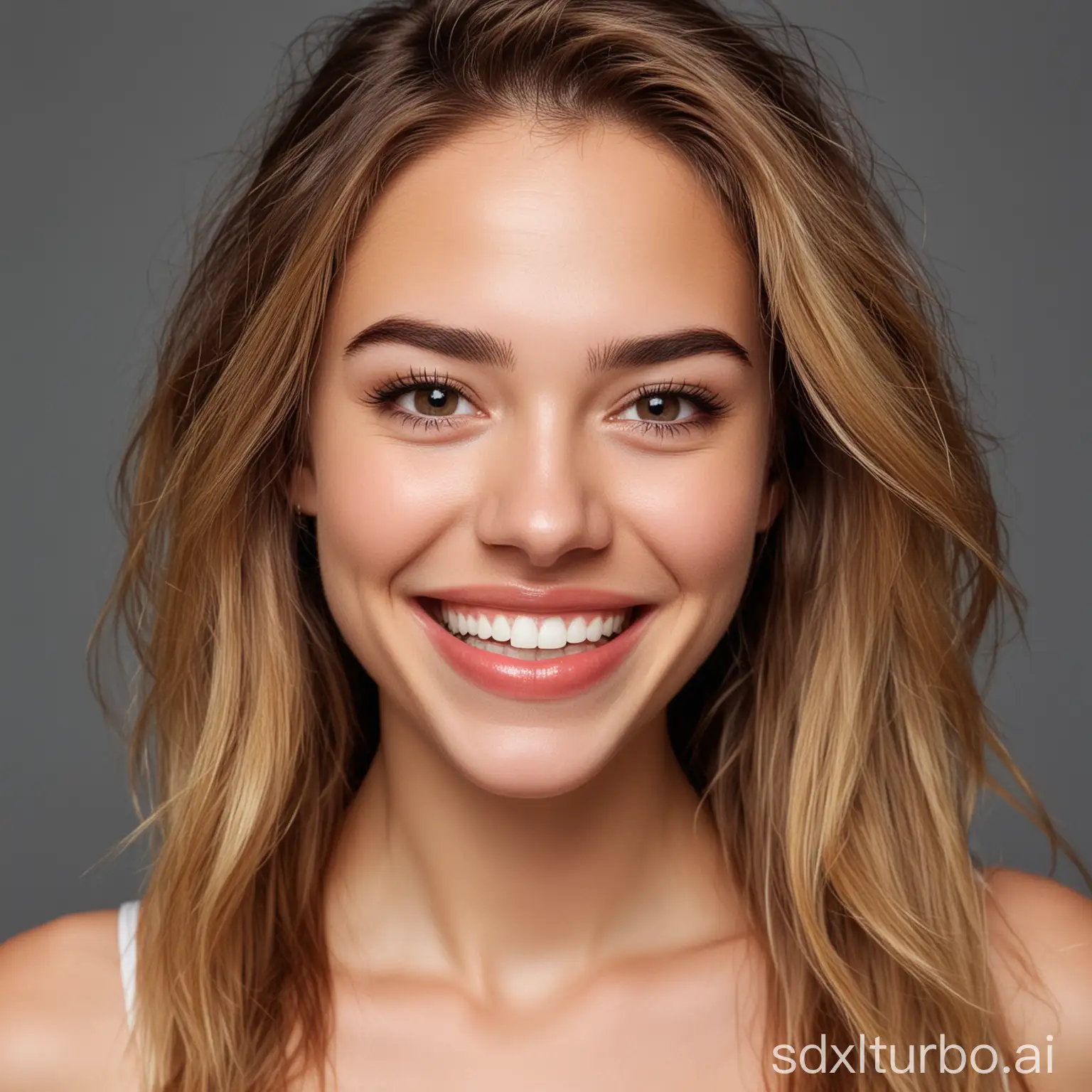 Cheerful-Young-Woman-with-Big-Smile-and-Oval-Face-Shape