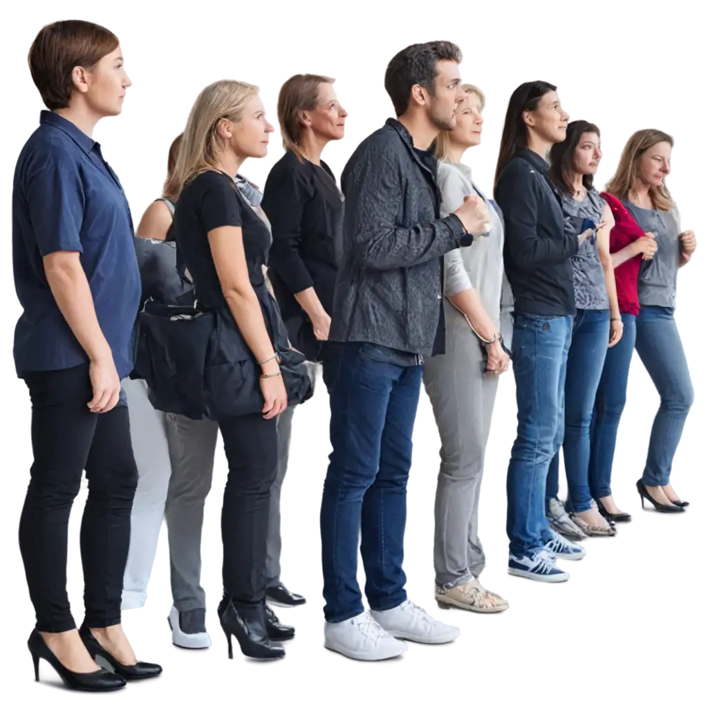 HighQuality-PNG-Image-of-People-Standing-in-Queue-Capturing-Community-and-Orderliness