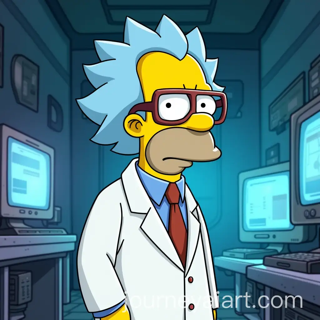AI-Image-Prompt-ExpansionHomer-Simpson-as-a-Genius-in-a-HighTech-Laboratory-with-Glasses-and-White-Coat