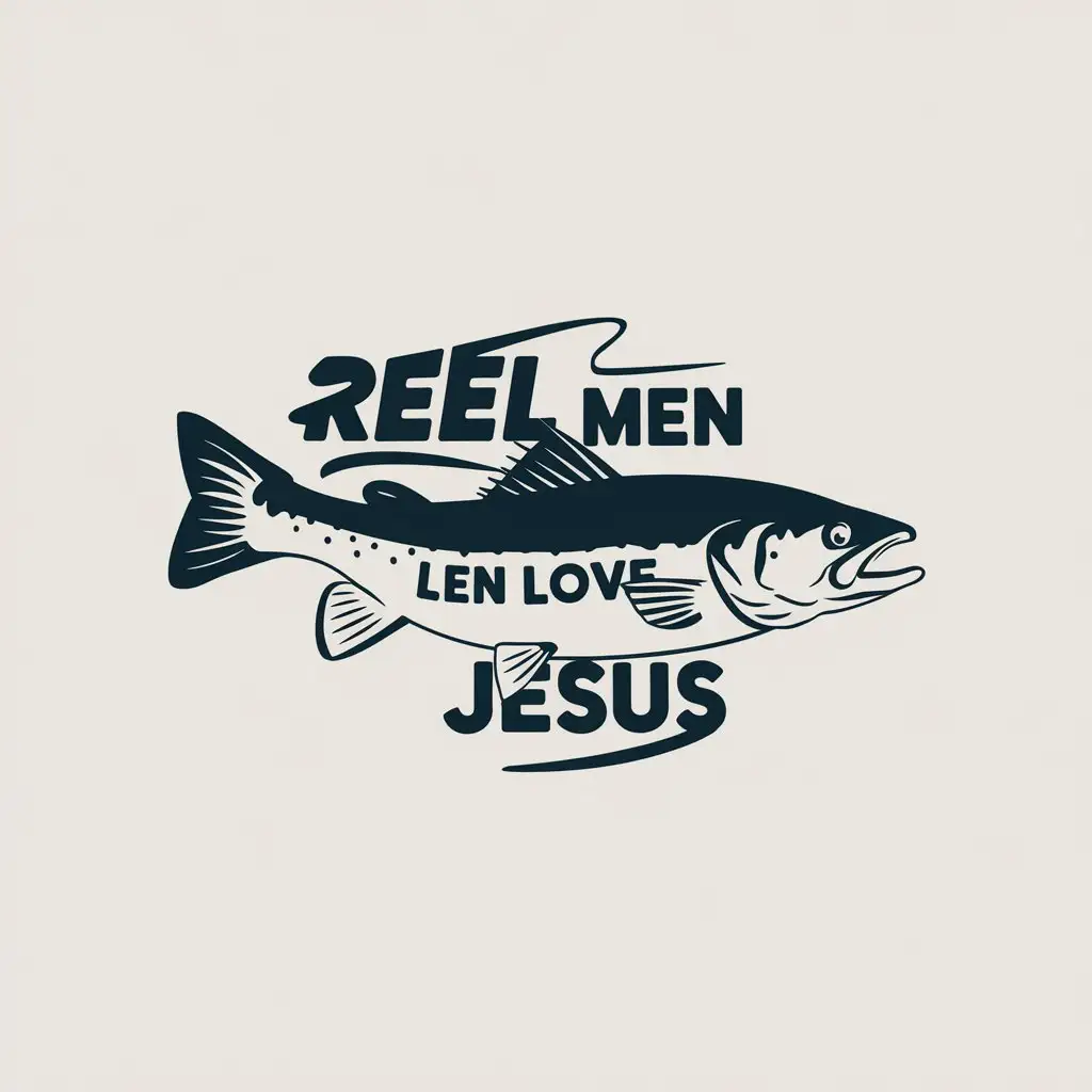 LOGO Design for Reel Men Love Jesus Saltwater Fish with Redfish Trout and Flounder Theme