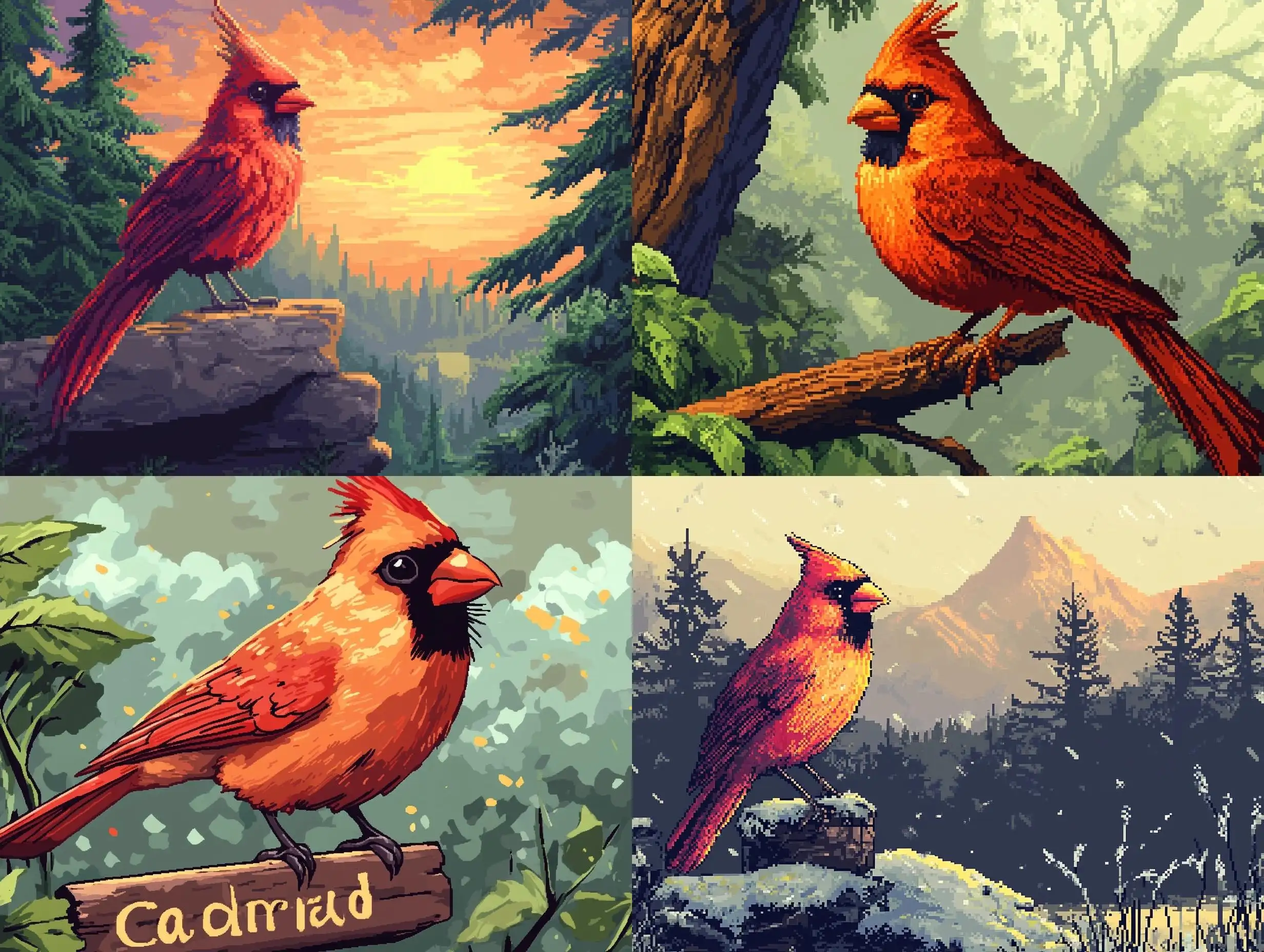 Pixel-Art-Style-Title-Screen-for-a-DeckBuilder-Game-Featuring-Cardinal