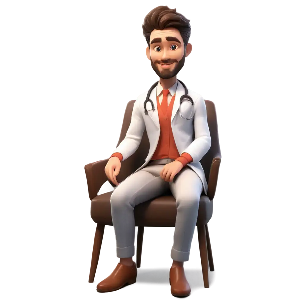 3D-Doctor-Sitting-Pose-On-A-Chair-PNG-HighQuality-Medical-Illustration-for-Various-Uses