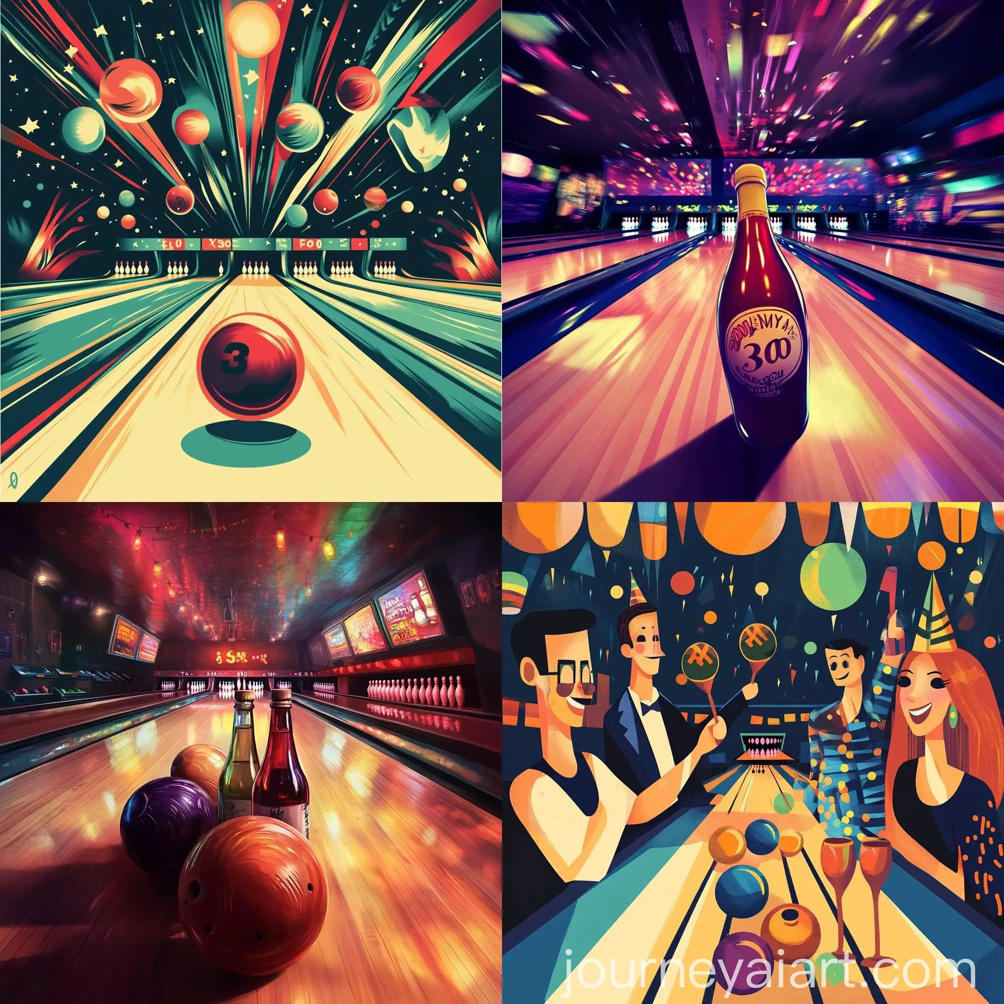 Celebrating-Thirty-Birthdays-at-a-Bowling-Alley-with-Festive-Drinks