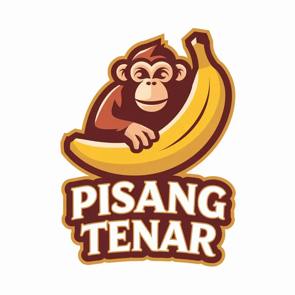 LOGO Design for Pisang Tenar Banana and Monkey Theme with Clear Background