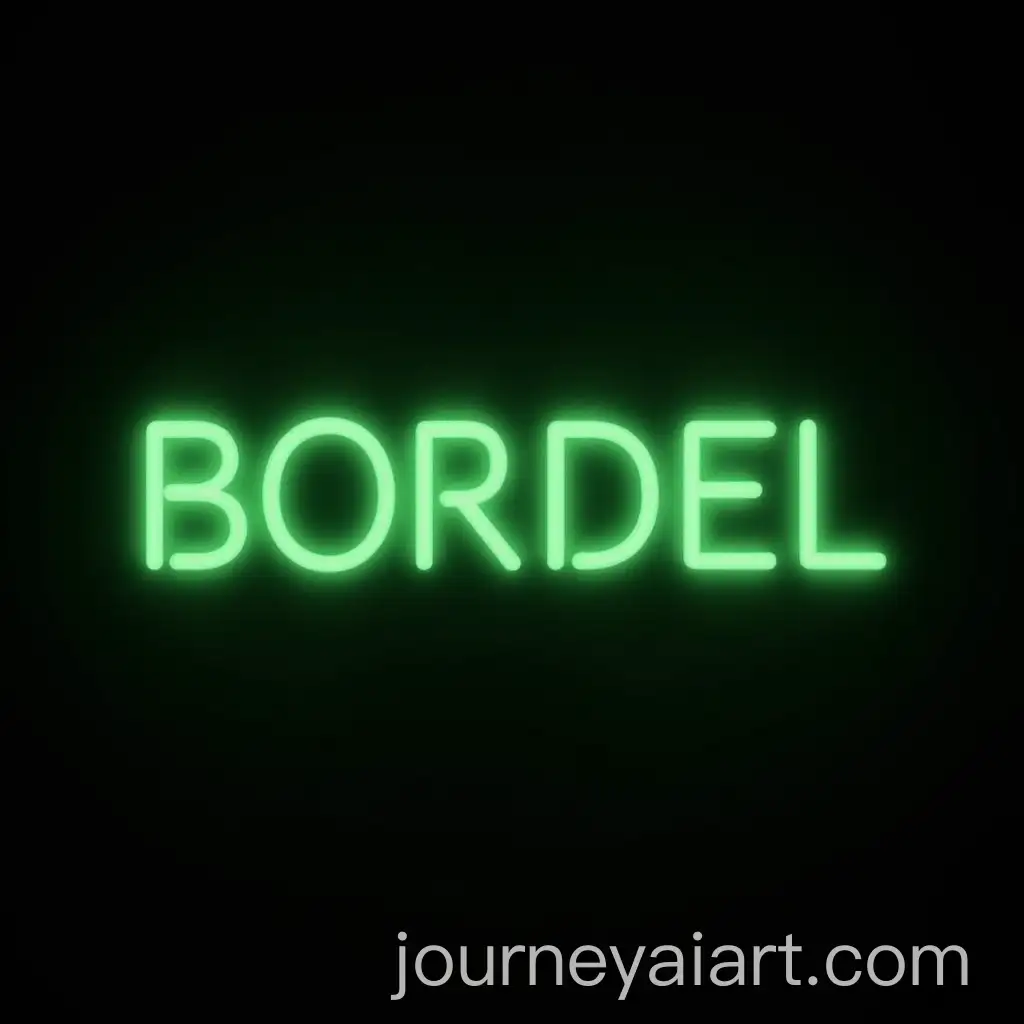 Neon-Green-BORDEL-CITY-Sign-on-Black-Background