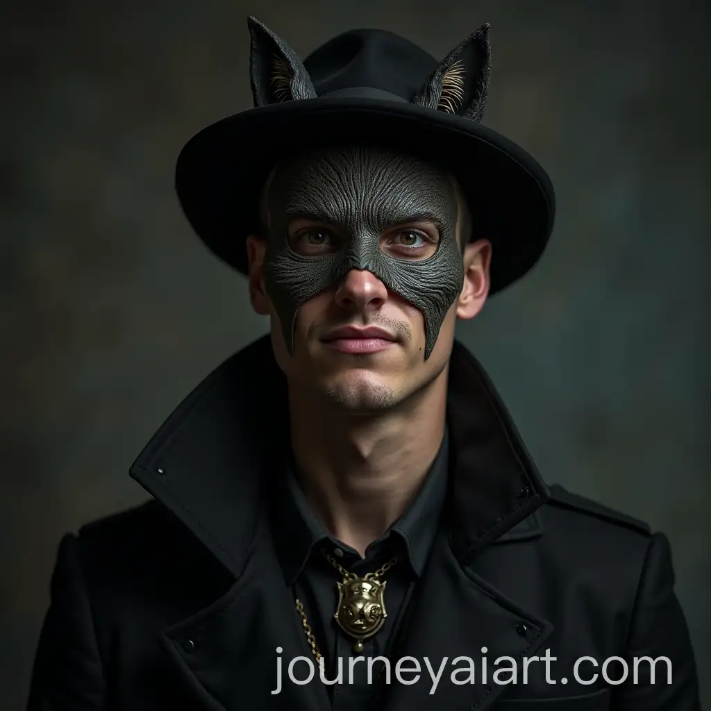 Enigmatic-Young-Man-in-Coachman-Attire-with-Wolf-Mask-and-Talisman