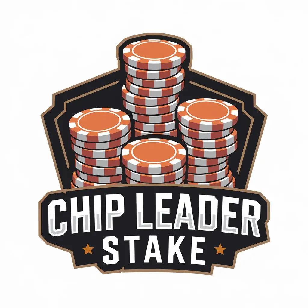 LOGO Design for Chip Leader Stake Vector Logo Featuring Big Stacks of Poker Chips for the Finance Industry