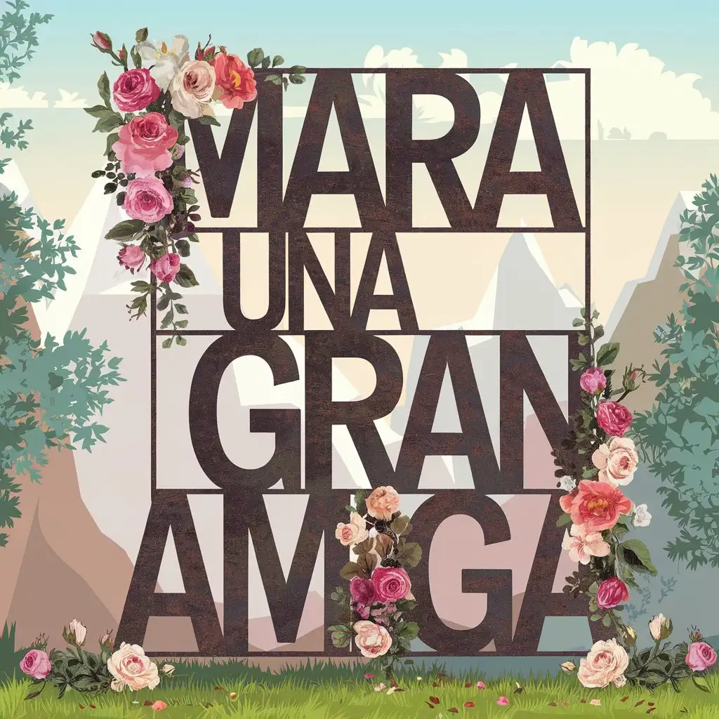 Mara a great friend written with many flowers and roses