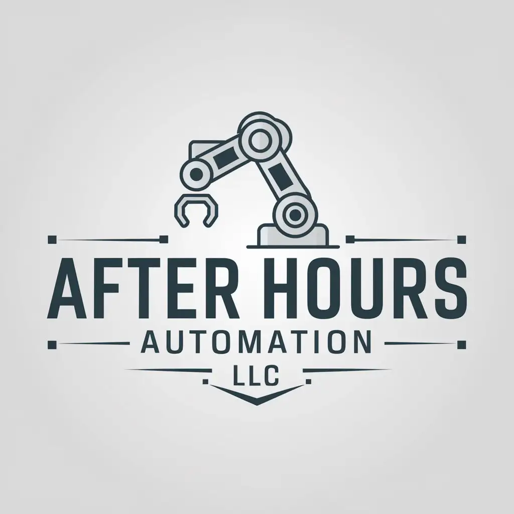 LOGO Design for After Hours Automation LLC Robot Arm Symbol for Technology Industry