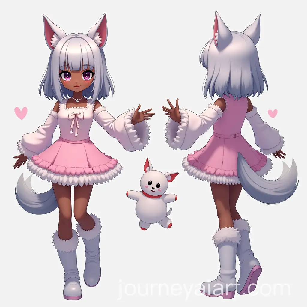 Cute-Dancing-Girl-Character-with-Dog-Ears-and-Silver-Hair-in-Anime-Style