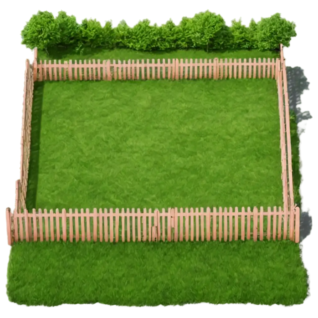 HighResolution-PNG-Image-of-a-Rectangular-Plot-of-Land-Enclosed-by-a-Fence-Top-View