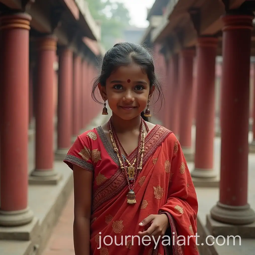 Girls-Participating-in-Teej-Festival-Tradition-Going-to-Temple