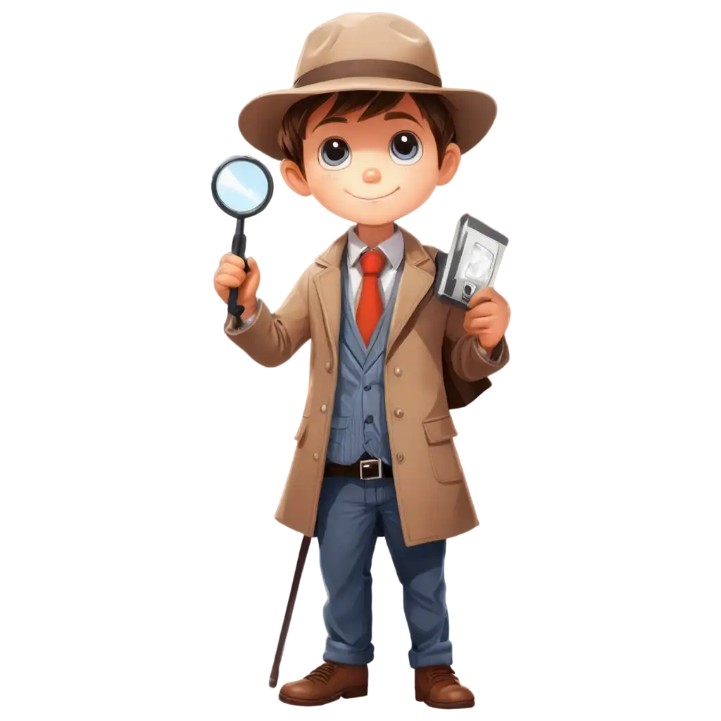 PNG-Image-Cute-Boy-Detective-Holding-a-Magnifying-Glass