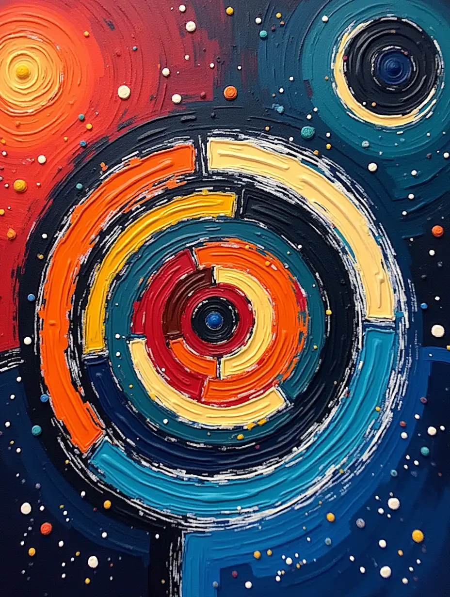 user_prompt: Primitive cell picture, spiral of the cosmos in the style of Kandinsky, Malevich, minimalism, simplify for a beginner artist with acrylic many colors, constructivism abstractionism, 