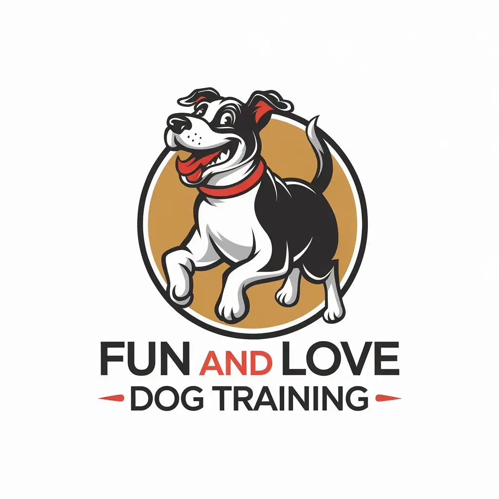 LOGO Design for Fun and Love Dog Training Minimalist Black White Design for Dog Training Business