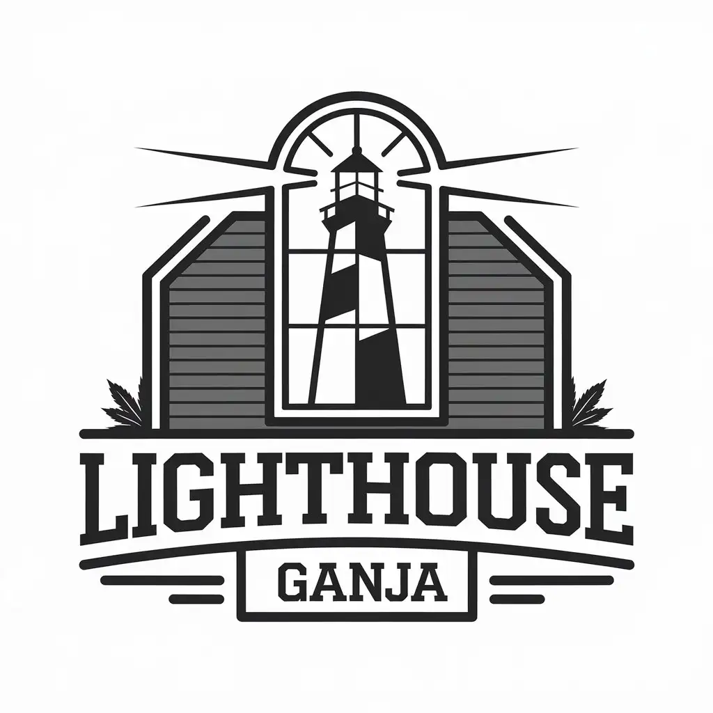 a vector logo design,with the text "Lighthouse Ganja", main symbol:window,Moderate,be used in Construction industry,clear background