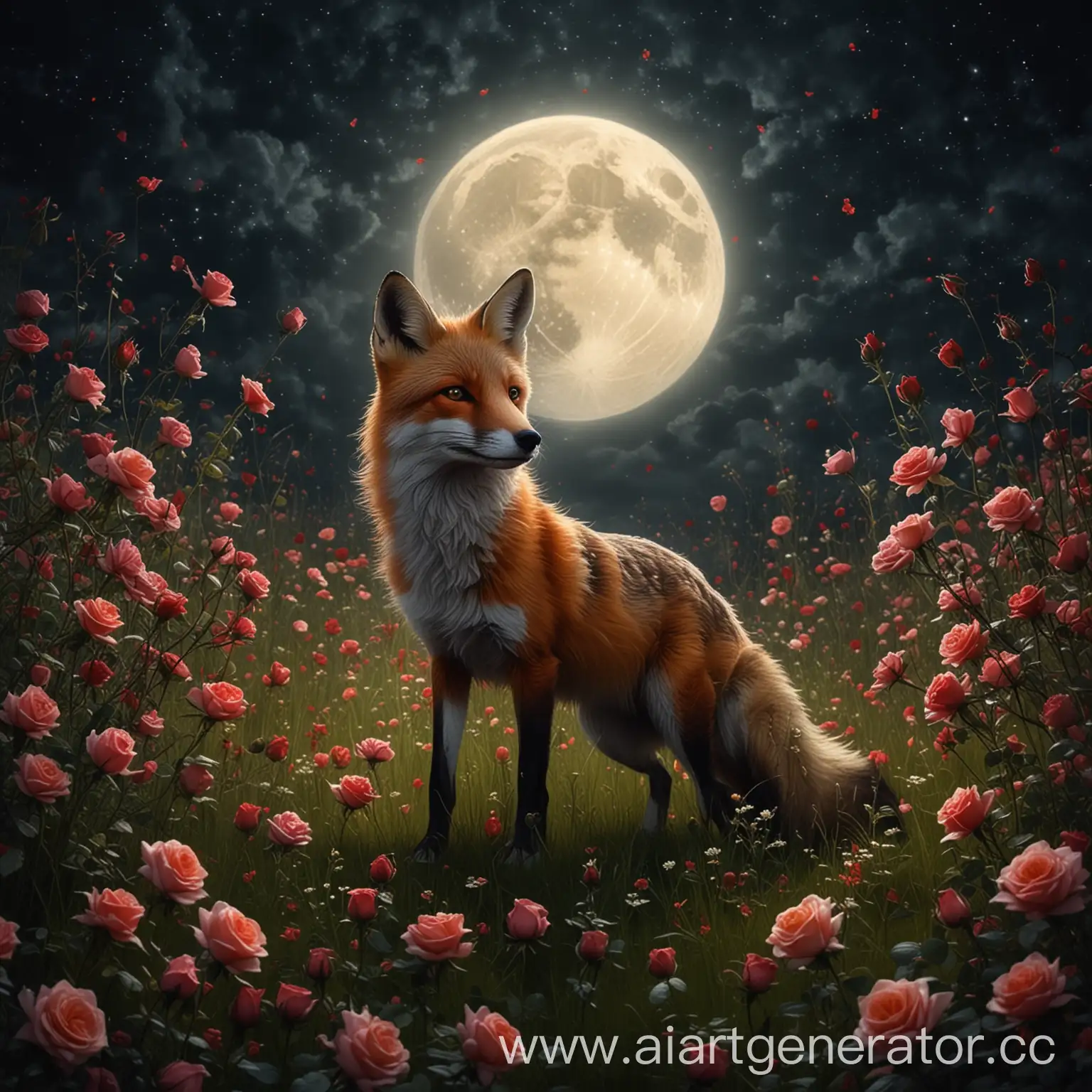 Magical-Moonlit-Meadow-with-Fox-and-Milk-Veil