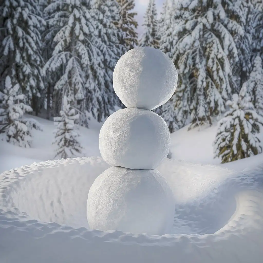 UpsideDown-Snowman-in-a-Snowy-Forest-Landscape