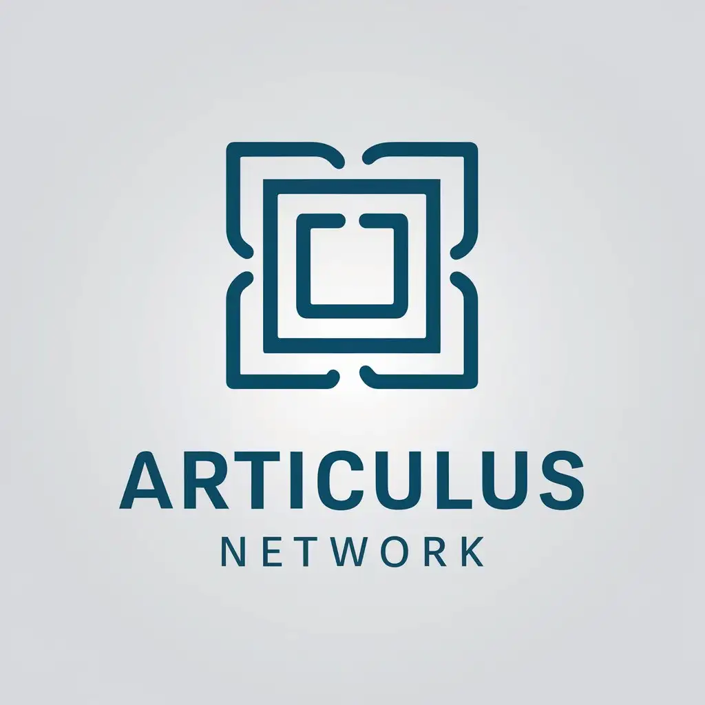 a vector logo design,with the text "articulus network", main symbol:square,complex,be used in Internet industry,clear background