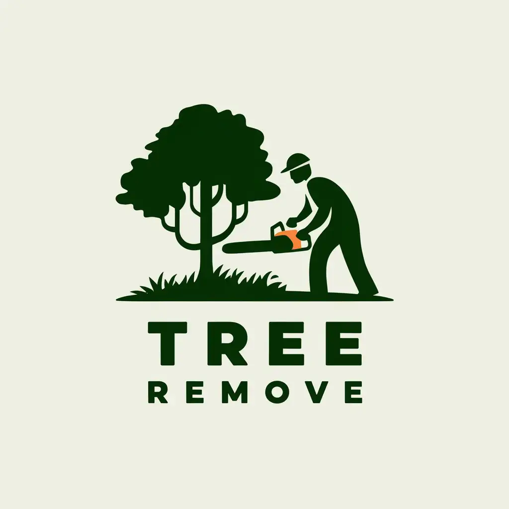 LOGO Design for Tree Remove Vector Design Featuring a Chainsaw and Tree Symbolism