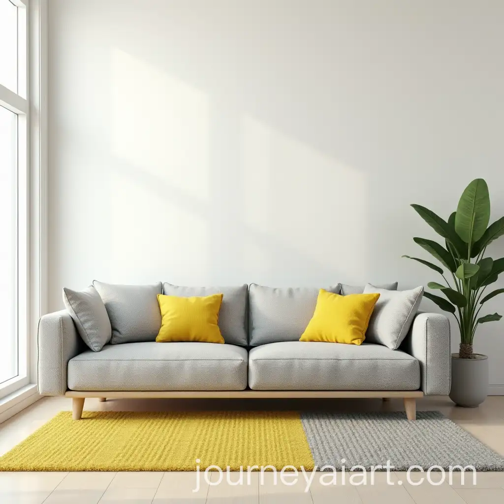 Modern-Living-Room-with-Gray-Sofa-Yellow-Cushions-and-Minimalist-Design