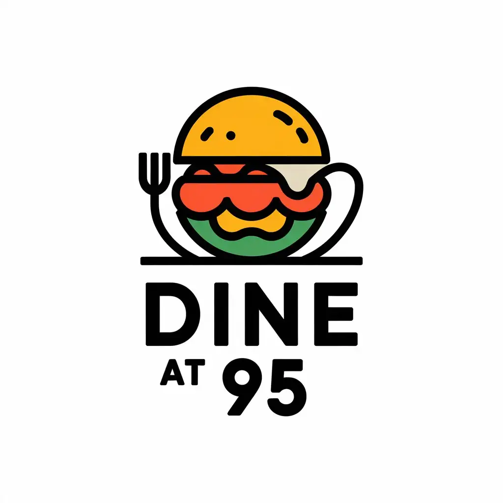 LOGO Design for Dine at 95 Brunch Theme with Moderate Style and Clear Background