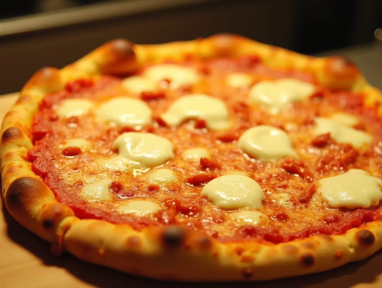 Freshly-Baked-Pizza-with-Melted-Mozzarella