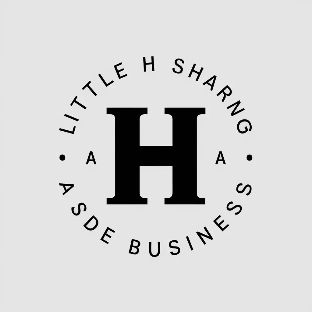 a vector logo design,with the text "Little H sharing a side business", main symbol:H,Minimalistic,be used in Internet industry,clear background